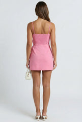 Bloom Linen Scallop Mini Dress