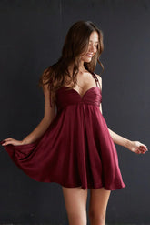 Dilan Tie Strap Satin Mini Dress