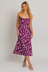 Plum Garden Midi Dress - Extra Small