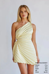 Carrie One Shoulder Plisse Mini Dress