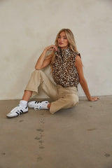 Juvia Leopard Print Puffer Vest