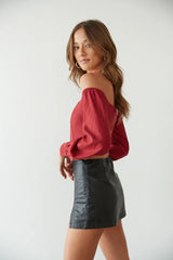 Haley Puff Sleeve Corset Top
