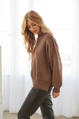 Phoebe Balloon Sleeve Sweater in Brown