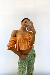 Athena Linen Crop Top