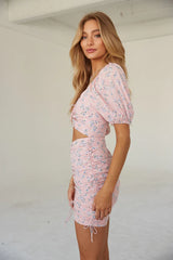 Leah Floral Cinched Mini Dress