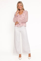 Lennon Ruffle Blouse - Blush