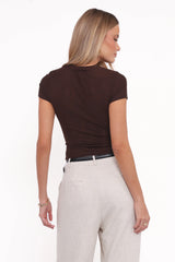 Vivian Mesh Tee - Brown