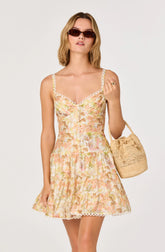 Tazia Scalloped Trim Tiered Mini Dress