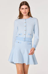 Marian Jeweled Button Plaid Cardigan