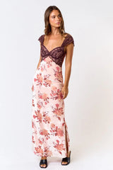 Velvet Bloom Maxi Dress