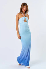 Malibu Ocean Halter Maxi Dress