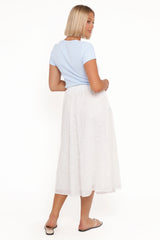 Sinead Eyelet Maxi Skirt - White
