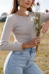 Kya Knit Top - Beige