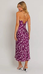 Plum Garden Midi Dress - Extra Small