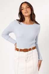 Kya Knit Top - Light Blue
