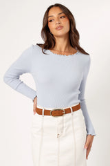 Kya Knit Top - Light Blue