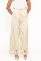 Viola Drawstring Wide Leg Pant - Yellow