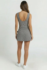 Gingham Charm Wrap Mini Dress