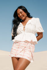 Mirha Mini Skirt - Sunset Check