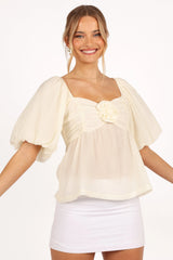 Emerson Rosette Top - Ivory
