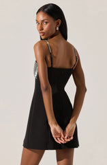 Halya Contrast Sequin Bow Dress