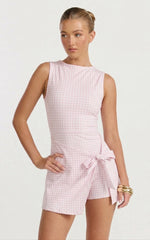 Gingham Charm Wrap Mini Dress