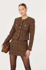 Kyleigh Plaid Tweed Mini Skirt
