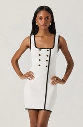 Contrast Trim Knit Mini Dress