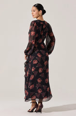 Corrina Floral Ruffle Maxi Dress
