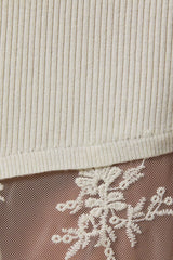 Ivory Lace Hem Tube Dress