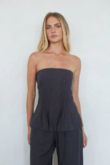 Kyle Pleated Linen Top