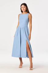 Bow Back Apron Midi Dress
