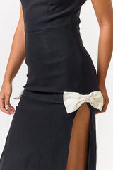 Jana High Slit Bow Maxi Dress