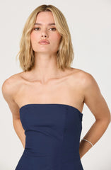Lace Up Strapless Bubble Dress