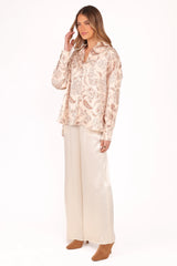 Valia Wide Leg Pant - Cream