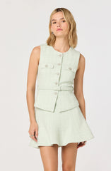 Kelson Sparkly Tweed Belted Vest