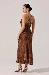 Gaia Floral Burnout Midi Dress
