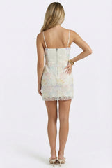 Petal Beaded Mini Dress