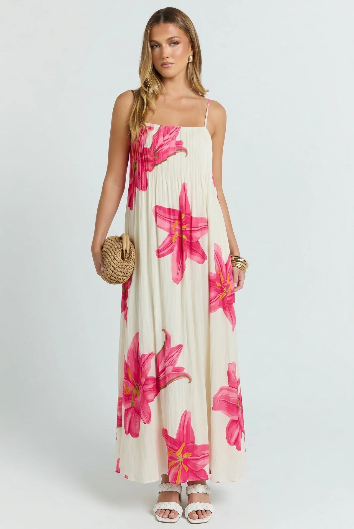 Palm Royale Pleated Maxi Dress