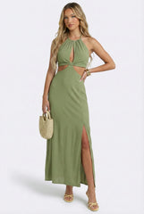 Weekend In Napa Halter Maxi Dress