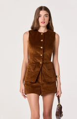 Corduroy Button Front Vest