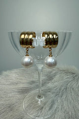 Sasha Drop Pearl Textured Studs