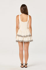 Jaelynn Embroidered Linen Mini Dress