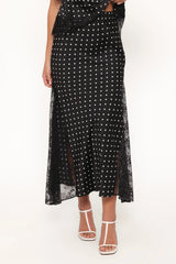 Ailbhe Lace Skirt - Black Polka Dot