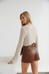 Kassidy Belted Faux Leather Shorts