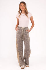 Fletcher Denim Racer Pants - Leopard