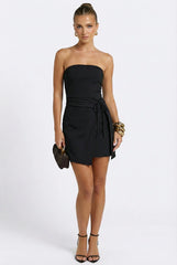Bow Down Strapless Mini Dress
