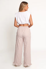 Marina Pant - Beige Gingham