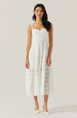 Tenna Floral Lace Bustier Midi Dress