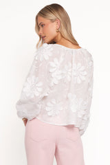 Leire Embroidered Blouse - White